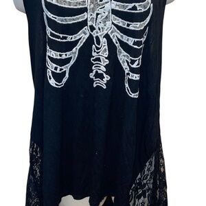 Torrid Black Skeleton Lace Tank Top